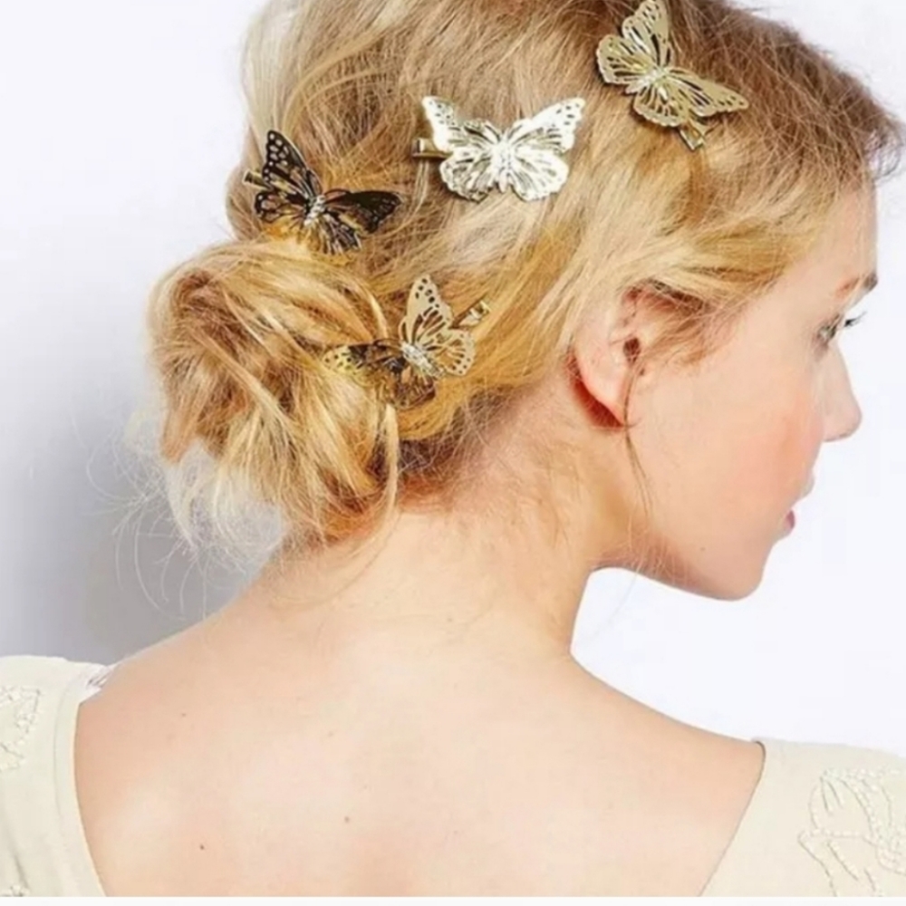 *Krista** Butterfly Hair Clips - Picture 1 of 3